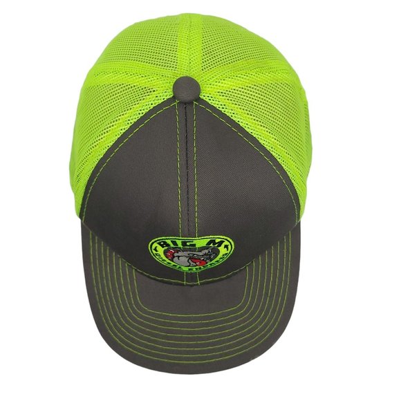Outdoor Cap Big M Diesel Express Mesh Strapback Cap Trucker Hat Neon Green Gray - Picture 6 of 10